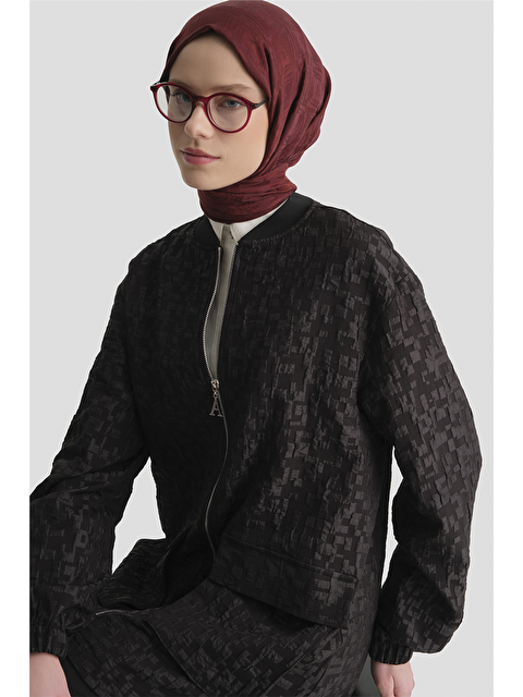 ARMİNE Jakarlı Cepli Ceket Siyah - S000530102-19351