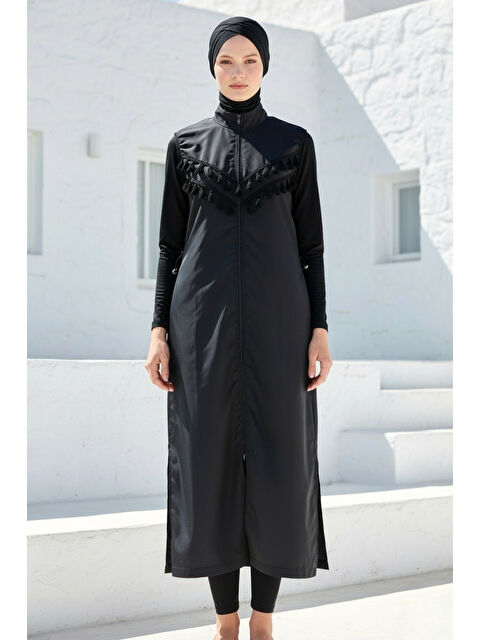Marina Tam Kapalı Tesettür Mayo Siyah 1998 - S000500014-19351