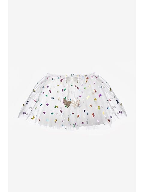 Le Mabelle Beyaz Kelebekli Fiyonk Detaylı Kız Çocuk Tül Etek - Aster