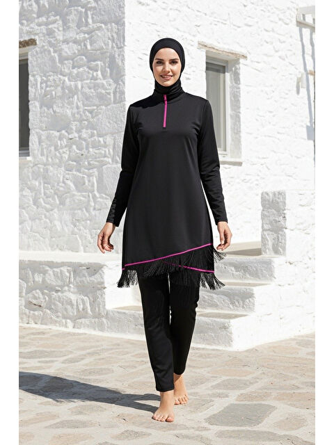 Marina Tam Kapalı Tesettür Mayo Siyah M2105 - S000500030-19351