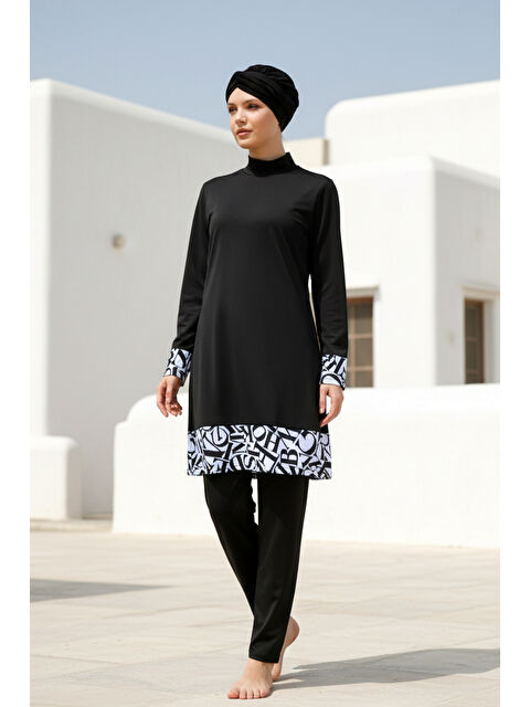 Marina Tam Kapalı Tesettür Mayo Siyah 1977 - S000500037-19351
