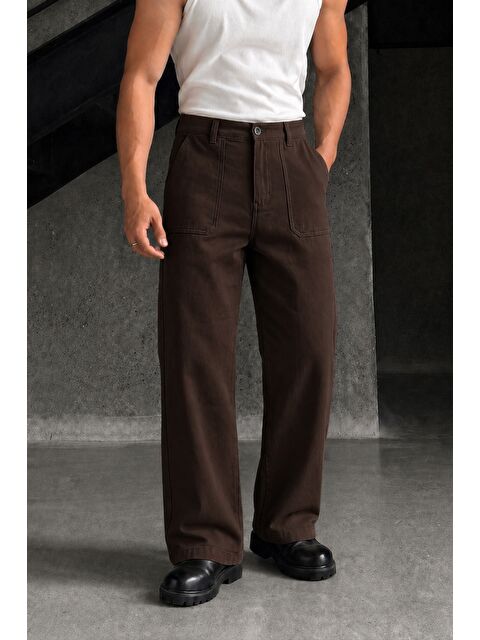Tarz Cool Erkek Baggy Fit Old Money Cep Detaylı Pantolon