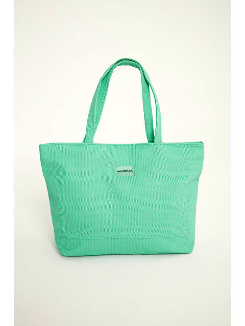 Marina Yeşil Suni Deri Plaj Çantası Astarlı CA2502-4 - S000377851-18194