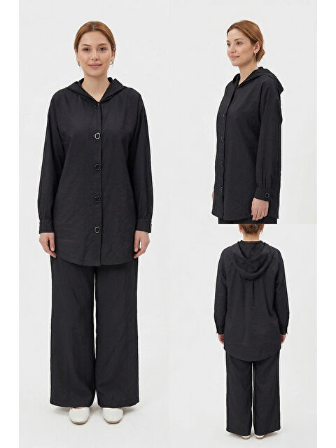 Remsa Çıt Çıt Detay Pantolon Takım 19534 Siyah