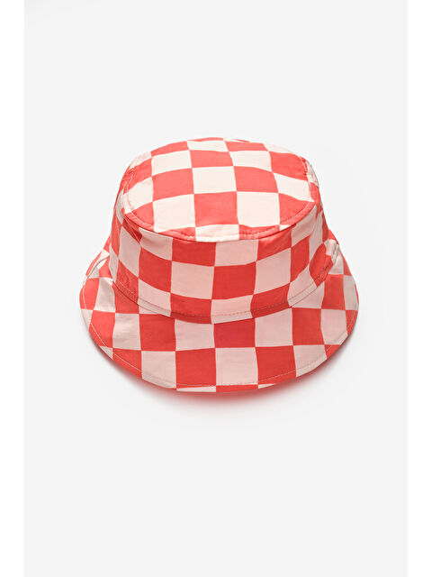Le Mabelle Kırmızı  Dama Desenli Çocuk Bucket Şapka - S000513695-20045