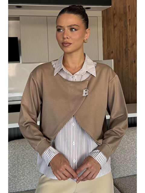 Gülseli Kadın Gömlek Garnili Sweatshirt - S000445214-19966
