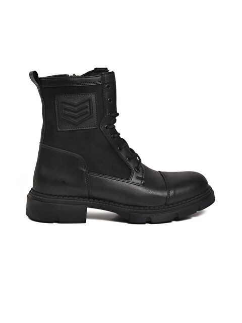 Ayakmod Siyah Bağcıklı Polarlı Kaymaz Taban Erkek Bot 638 M - S000494655-19351