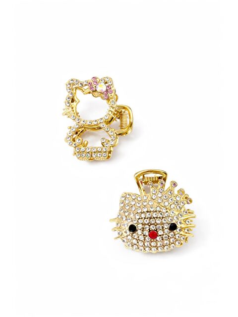 New Obsessions Kitty ve Teddy Figürlü Kristal Taşlı Mandal Saç Tokası 2 Adet - S000492946-20076