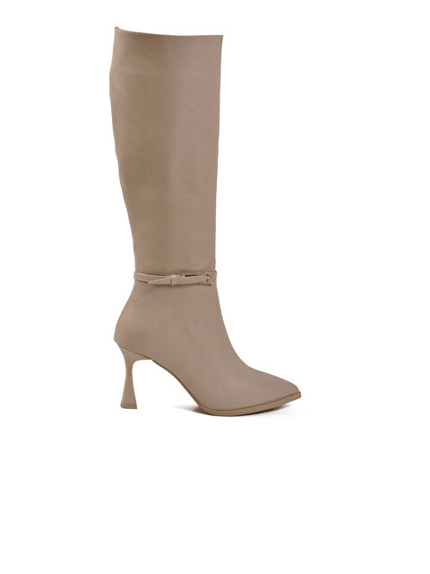 Ayakmod Ten İçi Kürklü Fermuarlı Kadın İnce Topuklu Çizme 9652013 Z - S000494658-26407