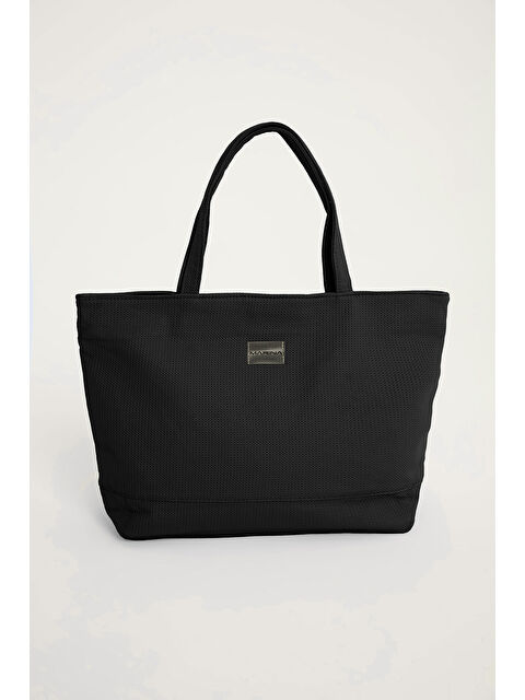 Marina Siyah Suni Deri Plaj Çantası Astarlı CA2502-1 - S000377851-19351