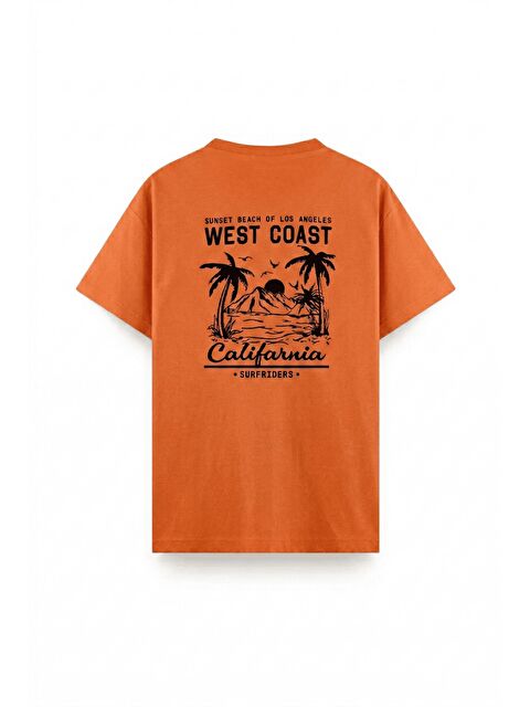 Oksit West Coast Surfriders California Baskılı Erkek Unisex Oversize Tişört Büyük Beden Tshirt - S000523454-20013