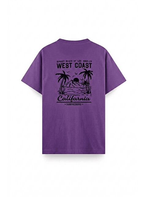 Oksit West Coast Surfriders California Baskılı Erkek Unisex Oversize Tişört Büyük Beden Tshirt - S000523454-20042