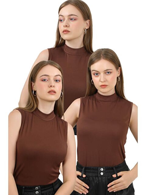 justmore Kadın 3'Lü Kolsuz Body - S000471262-19413