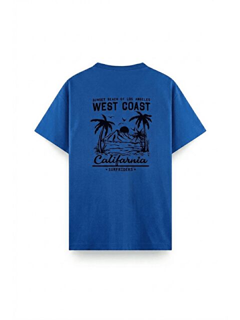 Oksit West Coast Surfriders California Baskılı Erkek Unisex Oversize Tişört Büyük Beden Tshirt - S000523454-23710