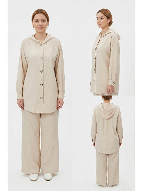 Remsa Çıt Çıt Detay Pantolon Takım 19534 Bej
