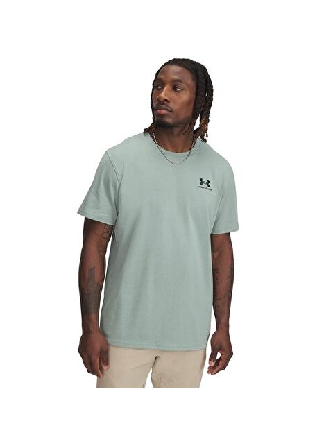 Under Armour Logo Embroidered Heavyweight Erkek Yeşil Yuvarlak Yaka Tişört - S000529948-18194