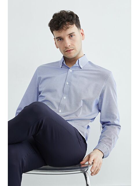 Fullamoda Çizgili Düğmeli Uzun Kol Gömlek