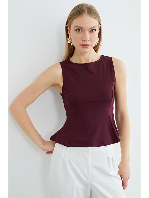 Fullamoda Bisiklet Yaka Peplum Bluz - S000516672-20036