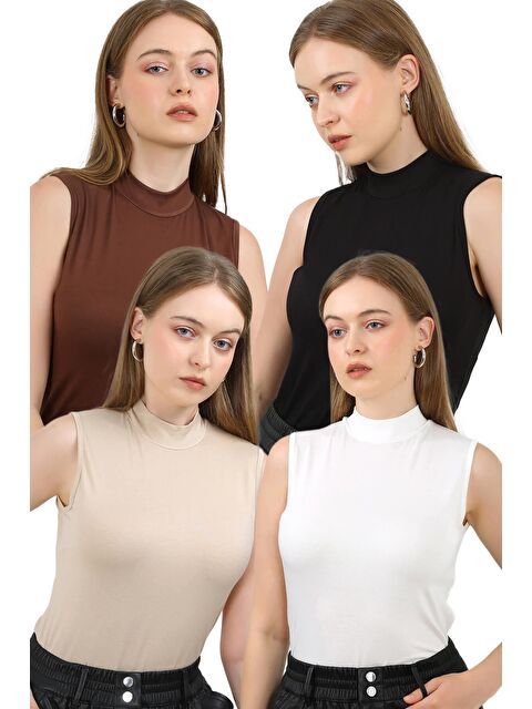 justmore Kadın 4'Lü Kolsuz Body - S000471263-4200