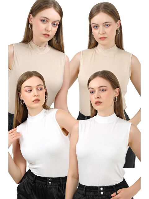 justmore Kadın 4'Lü Kolsuz Body - S000471263-36