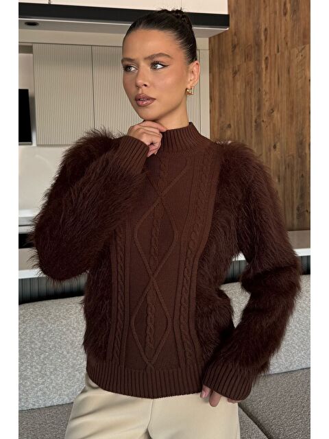 Gülseli Kadın Balıkçı Yaka Sakallı Triko Kazak (s-m-l Uyumludur) - S000445219-19413