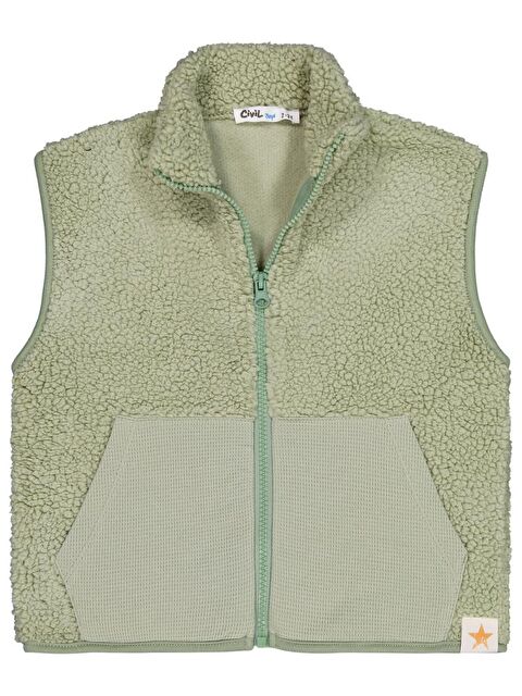 Civil Boys Yıldız Nakışlı 2-5 Yaş Yelek - Haki 3-4 Yaş - S000483570-18547