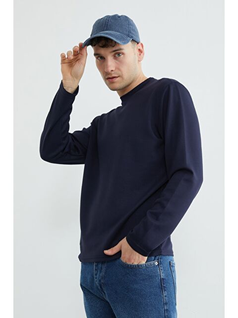 Fullamoda Basic Bisiklet Yaka Modal Sweatshirt - S000523460-21164