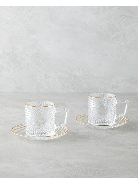 English Home Goldie Cam 4 Parça 2 Kişilik Çay Fincanı Takımı 170 ml Gold - S000447326-20076