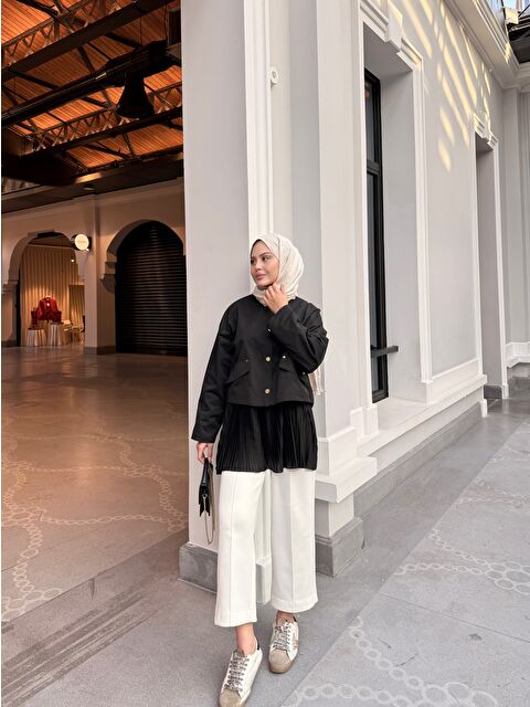 Locco Moda Kadın Bel Lastikli Pileli Regular Tül Etek İçlik Siyah