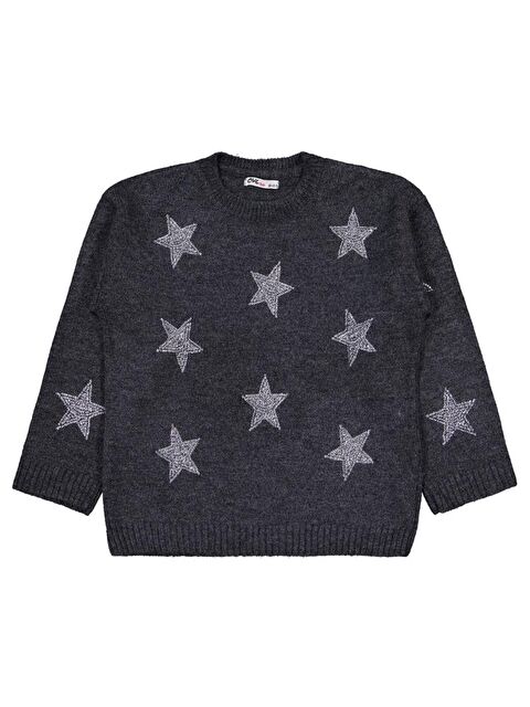 Civil Girls Yıldız Taş Baskılı 10-13 Yaş Kazak - Gri 13-14 Yaş - S000483580-29666