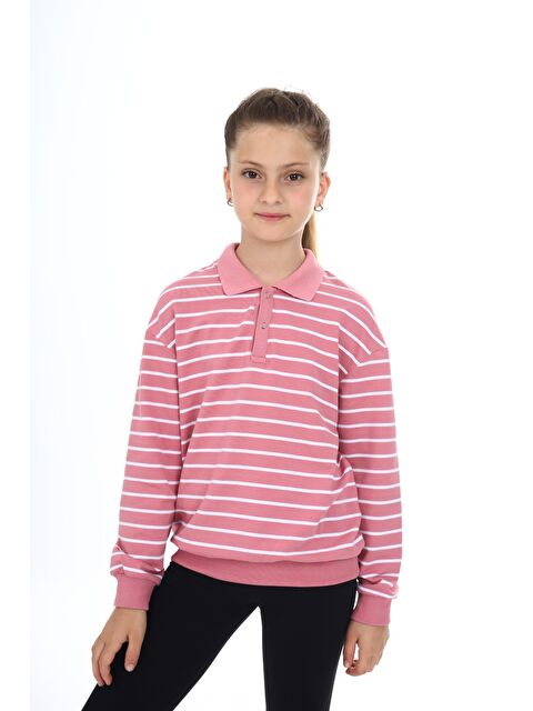 Toontoykids Kız Çocuk Çizgili Sweatshirt