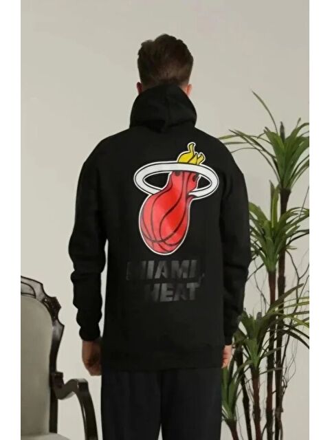 Jane's Unisex Kapüşonlu Baskılı Sweetshirt - Siyah