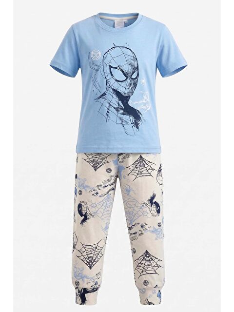 Remsa Erkek Çocuk Pamuk Penye Pijama Takımı 4298 Mavi03