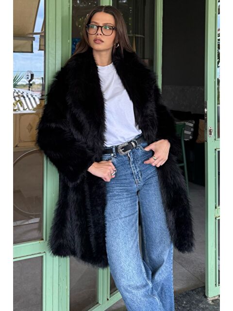 Gülseli Kadın Astarlı Kürklü Uzun Mont - S000445221-19351