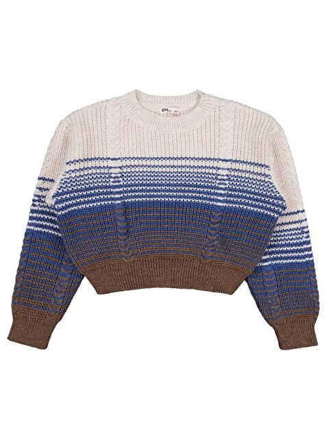 Civil Girls Kendinden Desenli 10-13 Yaş Kazak - Bej 10-11 Yaş - S000483588-19928