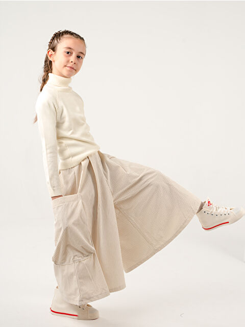 Catz Kids Kız Çocuk Ekru Kadife Kali Pantolon Etek - S000464292-19965