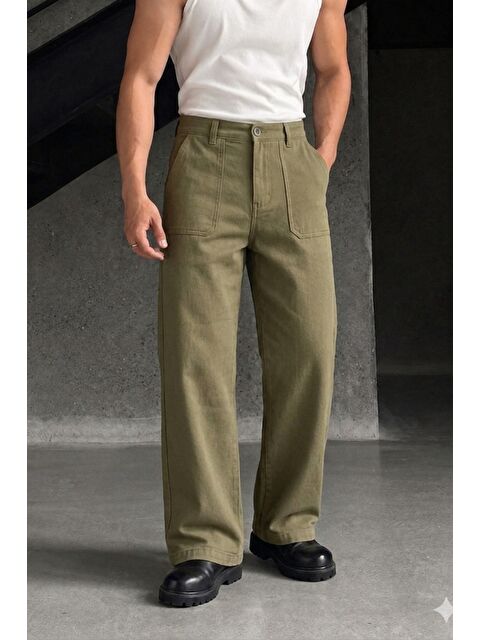 Tarz Cool Erkek Baggy Fit Old Money Cep Detaylı Pantolon