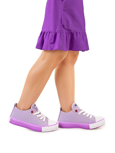 Kiko Kids Tinna Bağcıklı Kız Çocuk Keten Spor Ayakkabı - S000216456-17878