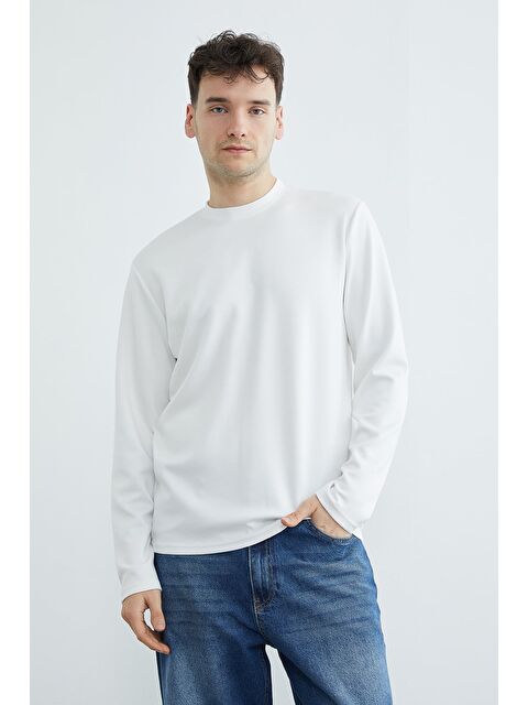Fullamoda Basic Bisiklet Yaka Modal Sweatshirt - S000523460-20063