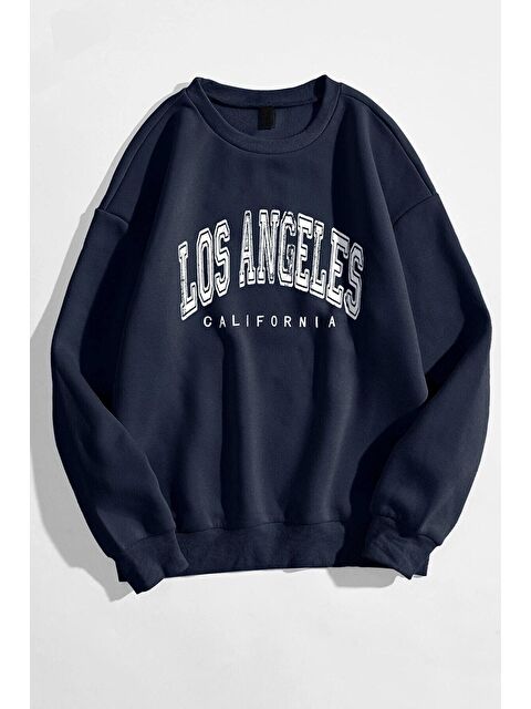 Trendseninle Kadın Lacivert Los Angeles Sweatshirt - S000106921-21164