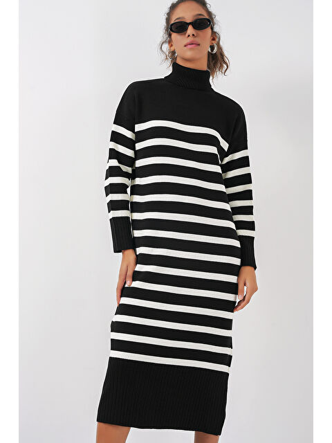 Bigdart 15890 Uzun Triko Elbise - A.Siyah - S000254691-14430