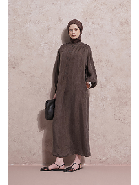 ARMİNE Oversize Kupra Elbise Kakao