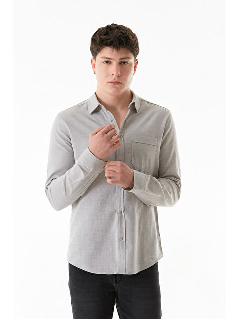 Fullamoda Basic Cepli Çıtçıtlı Büyük Beden Gömlek - S000380528-25636