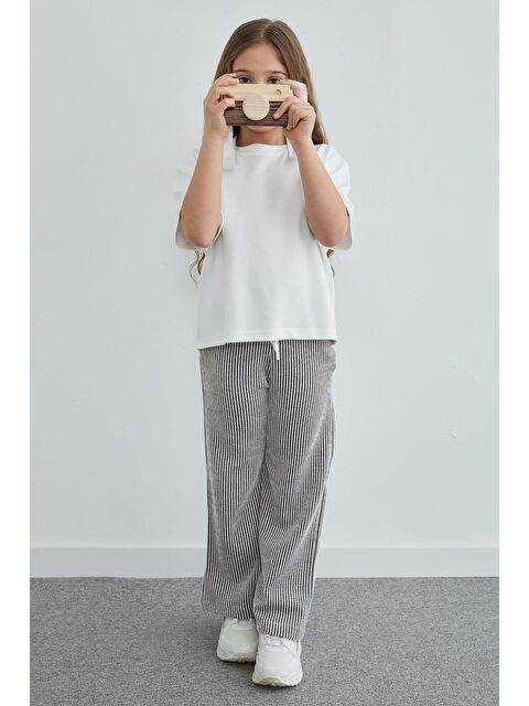 Fullamoda Çizgili Bisiklet Yaka Kız Çocuk 2 Li Takım - S000520392-19413
