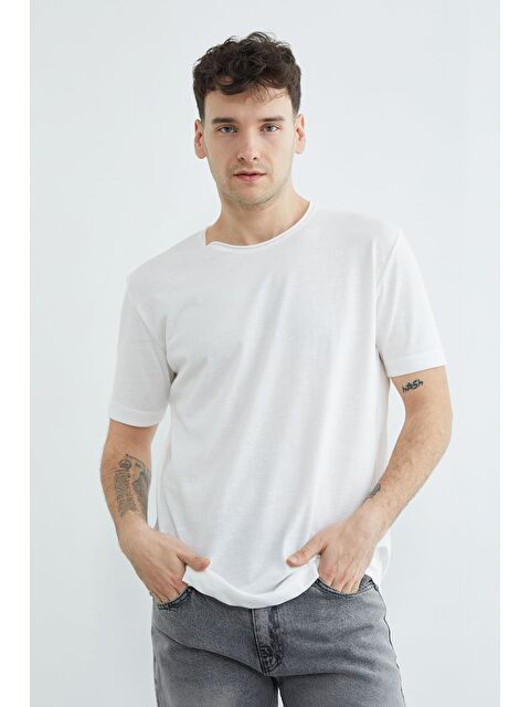 Fullamoda Köpek Armalı Bisiklet Yaka Tişört - S000523468-20063