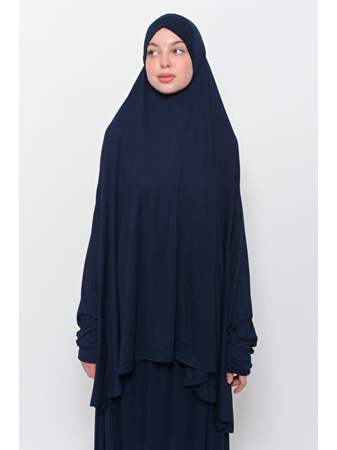 Altobeh İki Parça Pamuklu Yarasa Kollu Başörtülü Organik Terletmez  Elbise - S000505345-29672