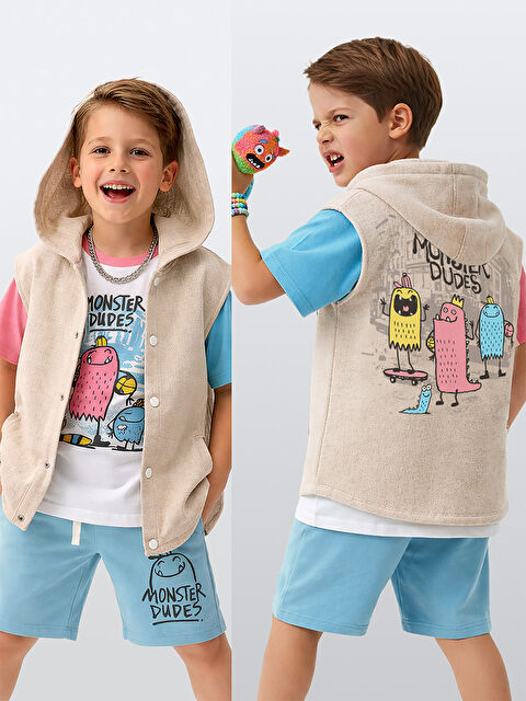 Denokids Canavar Erkek Çocuk Yelek Gömlek - S000509016-19928