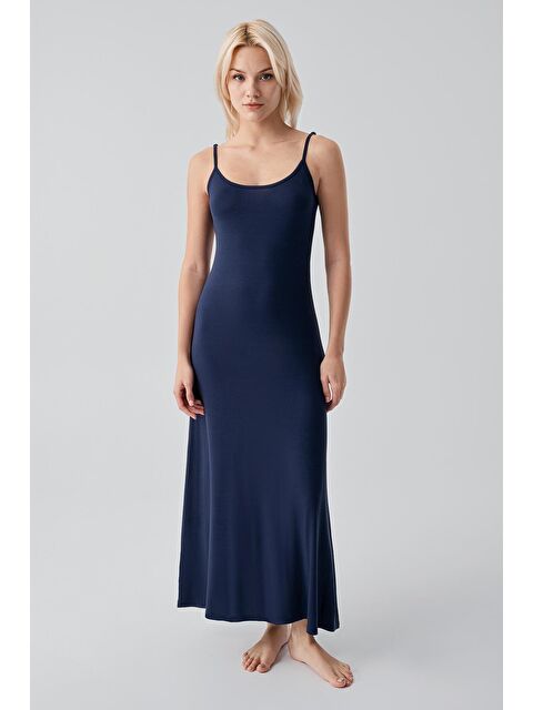 Artış Askılı Uzun Basic Rahat Günlük Elastanlı Esnek Viskoz Soft Elbise 19111 - S000531606-21164