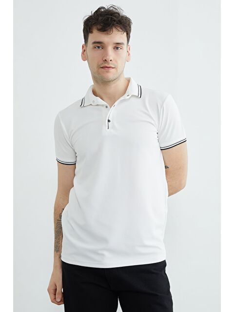 Fullamoda Ribanalı Yarım Çıtçıtlı  Polo Yaka Tişört - S000523461-20063