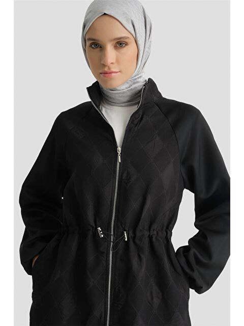 ARMİNE Desenli Yüksek Yaka Relax Takım Siyah - S000498240-19351